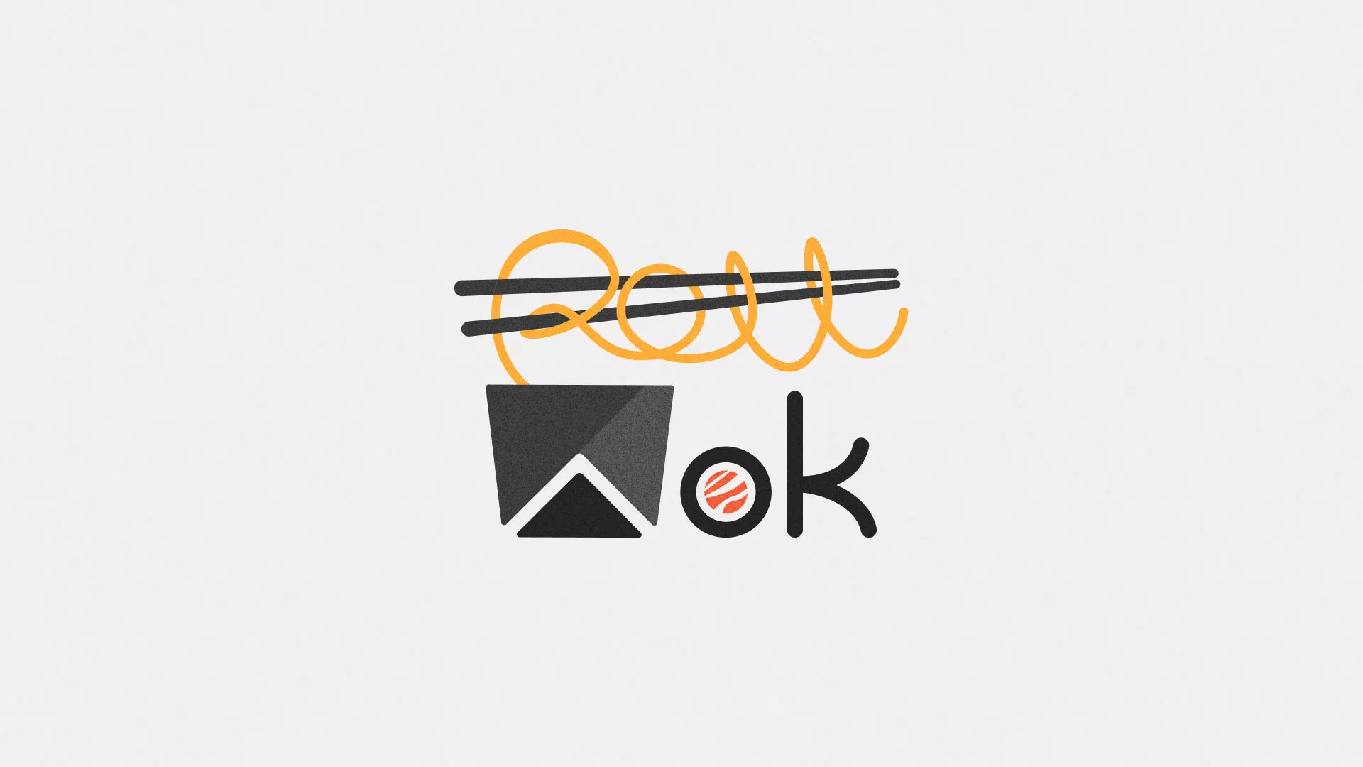 Разработка логотипа суши-бара «Roll Wok Club» в Шатуре